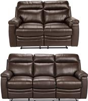 Argos Home Paolo 2 & 3 Seater Manual Recliner Sofas - Brown