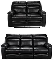 Argos Home Paolo 2 & 3 Seater Manual Recliner Sofas - Black