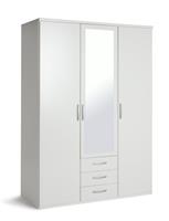 Argos Home New Hallingford 3Dr 3 Drw Mirror Wardrobe - White