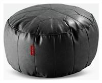 Kaikoo Moroccan Faux Leather Footstool - Black