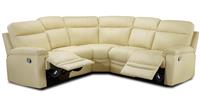 Argos Home Paolo Leather Manual Recliner Corner Sofa -Ivory