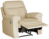 Argos Home Paolo Leather Mix Manual Recliner Chair - Ivory