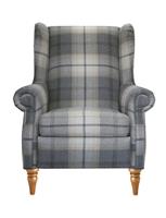 Argos Home Argyll Fabric Wingback Chair - Light Grey Check