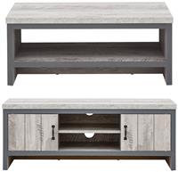 GFW Boston 2 Piece Furniture Set with 113 cm TV Unit - Grey