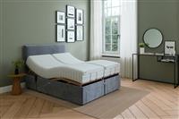 Mibed Memory Superking Adjustable Drawer Bed & Mattress-Grey