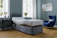 Mibed Memory Single Adjustable Bed With Drawer - Grey