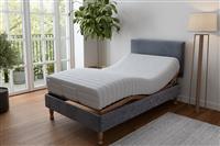 Mibed Memory Small Double Adjustable Bed On Legs - Grey