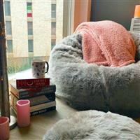 rucomfy Hygge Faux Fur Bean Bag - Grey