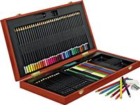 YXSH Pencil Dark Wooden Caddy Kit - 75 Pieces