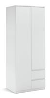 Habitat Jenson 2 Door 2 Drawer Tall Wardrobe - White Gloss