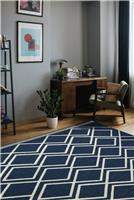 Diamond Navy Blue Indoor Outdoor Rug