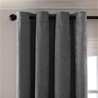 Habitat Plain Chenille Blackout Eyelet Curtains - Charcoal