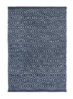 Argos Home Geo Diamond Cotton Flatweave Rug- Blue - 80x110cm