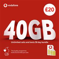 VODAFONE 40GB Pay As You Go SIM Card