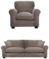 Argos Home Taylor Fabric Chair & 4 Seater Sofa - Mink