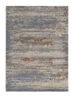 Habitat Distressed Abstract Blue Flatweave Rug - 170x120cm