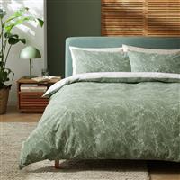 Habitat Sketched Linear Floral Green Bedding Set - Single