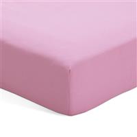 Habitat Polycotton Pink Fitted Sheet - Double