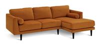 Habitat Jacob Velvet Right Hand Corner Sofa - Orange