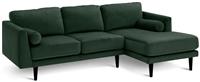 Habitat Jacob Velvet Left Hand Corner Sofa - Emerald Green