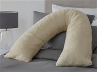 Habitat Fleece V Shaped Pillow - Cream