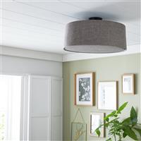 Habitat Diffused Shade Flush Ceiling Light - Matt Black&Grey