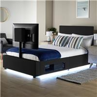 XR Living Ava Small Double TV LED Bed Frame - Black