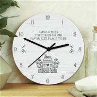 Personalised Message Home Wooden Clock