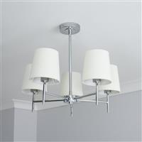 BHS Louisa Metal 5 Light Semi Flush Ceiling Light- White