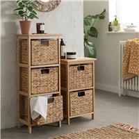 Habitat 2 & 3 Drawer Bathroom Storage Unit - Bamboo