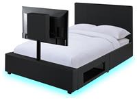XR Living Ava Double TV LED Bed Frame - Black