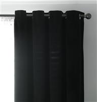 Habitat Matte Velvet Eyelet Curtain - Black