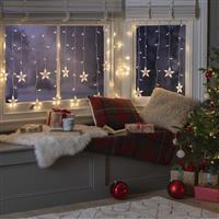 Argos Home Warm White Star Shaped Christmas Curtain Lights