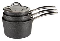 Habitat 3 Piece Rock Effect Saucepan Set