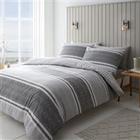 Catherine Lansfield Textured Bands Grey Bedding Set - King