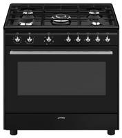 Smeg CX91GMBL Concert 90cm Dual Fuel Range Cooker - Black