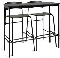 Argos Home Stella Black Bar Table & 2 Black Stools