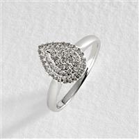 Revere 9ct White Gold 0.25ct Diamond Ring - P