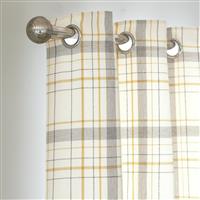 Habitat Classic Check Fully Lined Eyelet Curtains - Grey