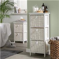 Argos Home 2 & 3 Drawer Woven Bathroom Storage Unit - White