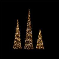 Premier Decorations Rose Gold LED Cones Christmas Decoration