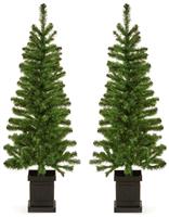 Premier Decorations 4ft Twin Pack Welcome Christmas Trees