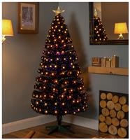 Premier Decorations 6ft Fibre Optic Christmas Tree - Black