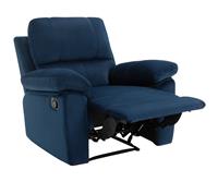 Toby Velvet Manual Recliner Chair - Navy