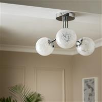 Habitat White Confetti Metal&Glass Flush Ceiling Light-White