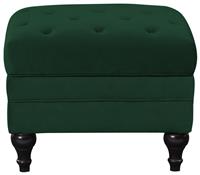 Habitat Chesterfield Velvet Footstool - Green