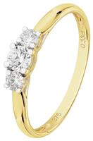 Revere 9ct Gold 0.33ct Diamond Trilogy Engagement Ring - P