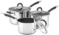 Circulon Momentum 3 Piece Stainless Steel Saucepan Set