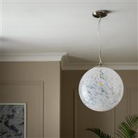 Habitat White Confetti Metal&Glass Ball Pendant Light- White