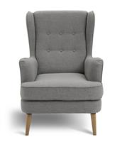 Habitat Callie Self Assembly Fabric Wingback Chair - Grey